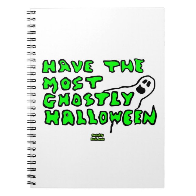 Ghostly Halloween Spiral Photo Notebook (Front)