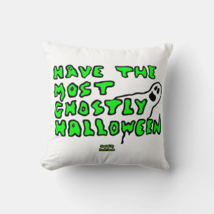 Ghostly Halloween Square Throw Pillow