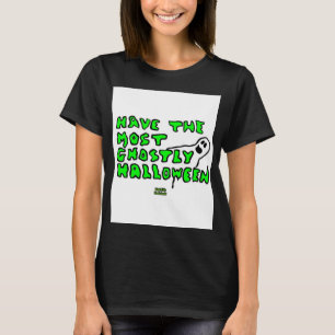 Ghostly Halloween Women's Black Basic T Shirt