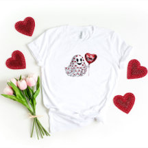 Ghostly Heart Tee Romantic Valentine' s Design