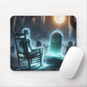 Ghostly Man In Cemetery Mouse Pad