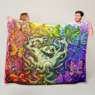 Ghostly Rainbow Magic Fleece Blanket