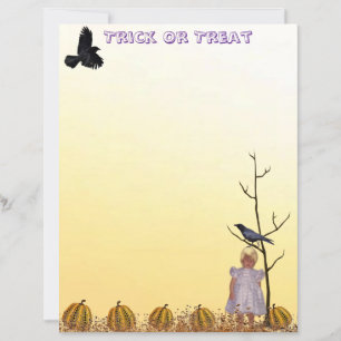 Ghostly Talia with Pumpkins Halloween Stationery