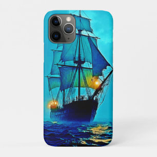 Ghostly Tall Ship Sea Voyage Design iPhone 11 Pro Case