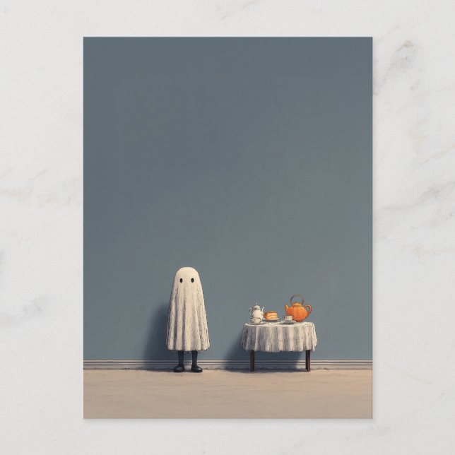 Ghostly Tea Party Vibes Invitation Postcard (Front)