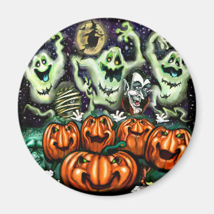 Ghostly Trio Pumpkins Party Magnet