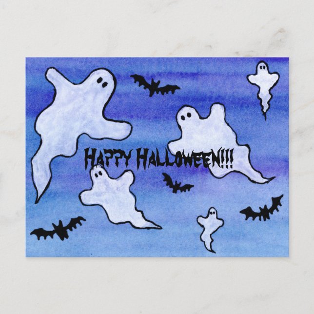 Ghosts and Bats Postcard (Front)