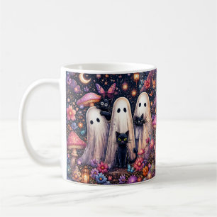 Ghosts and Black Cats Halloween Coffee Mug