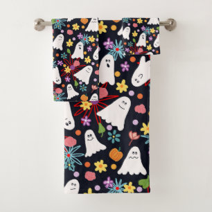 Ghosts and Flowers Bath Towel Set