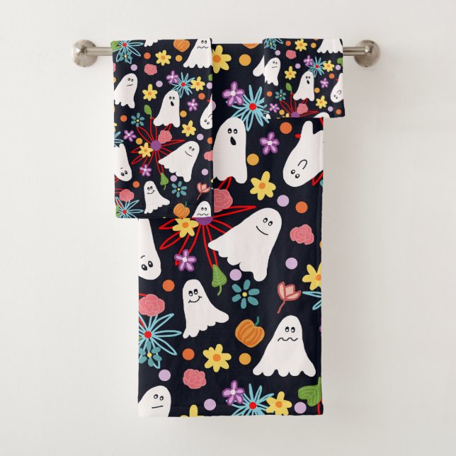 Ghosts and Flowers Bath Towel Set (Insitu)
