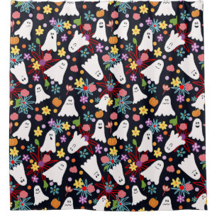 Ghosts and Flowers Shower Curtain