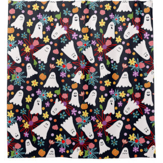 Ghosts and Flowers Shower Curtain