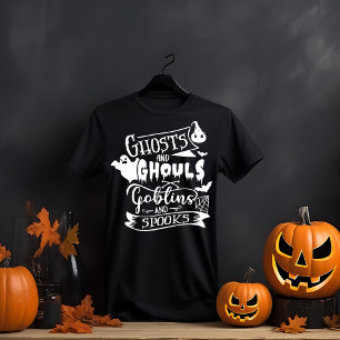 Ghosts and Ghouls Halloween Typography T-Shirt
