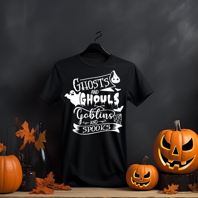 Ghosts and Ghouls Halloween Typography T-Shirt (Creator Uploaded)