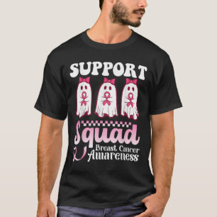 Ghosts And Pink Ribbon Support Squad Breast Cancer T-Shirt