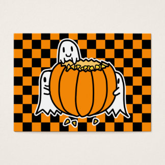 Ghosts and Pumpkin Halloween card