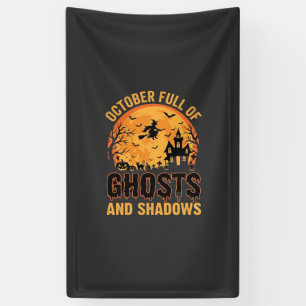 Ghosts and Shadows Halloween Moon Design Banner