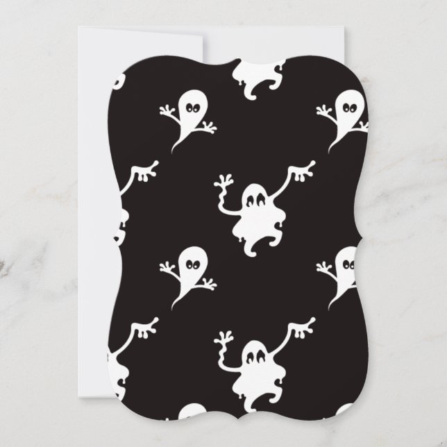 ghosts black halloween wedding invitations (Front)