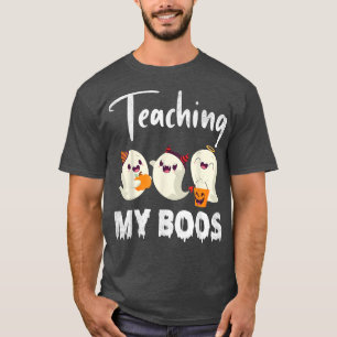 Ghosts Candy Corns Pumpkin Light Halloween Teachin T-Shirt