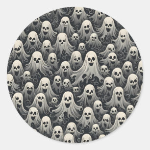 Ghosts Classic Round Sticker