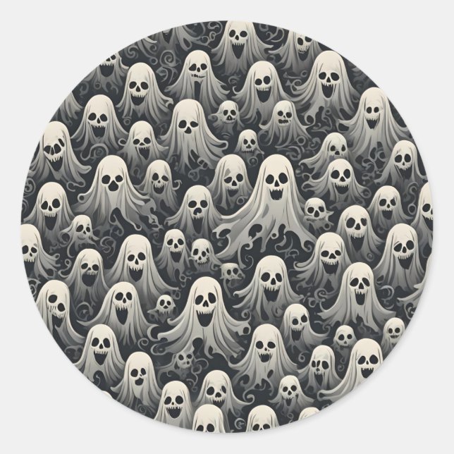 Ghosts Classic Round Sticker (Front)