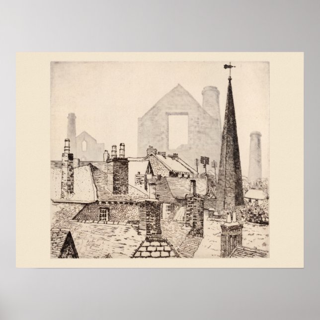 Ghosts Cornwall Print, Eleanor M Hughes Re-Strike  Poster (Front)