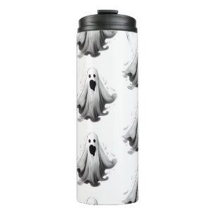 Ghosts design tiled on travel mug or tumbler