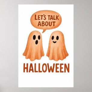 Ghosts Discussing Halloween Poster