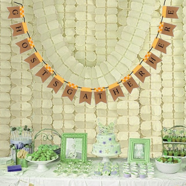 Ghosts Gather Here Halloween Party Bunting Banner (Creator Uploaded)