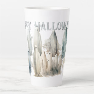 Ghosts Gathering Happy Halloween Latte Mug
