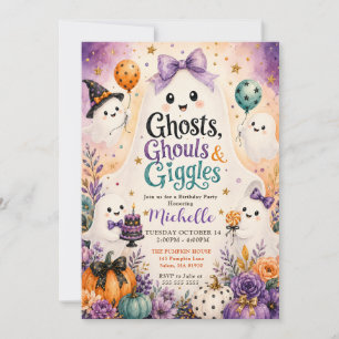 Ghosts Ghouls & Giggles Birthday Party Invitation