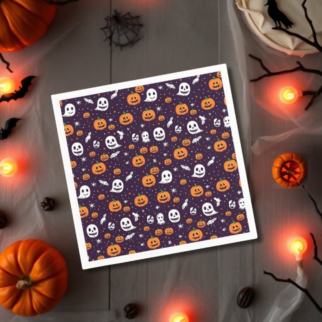 Ghosts, Ghouls & Pumpkins Halloween Party  Napkin (Creator Uploaded)