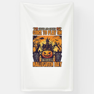 Ghosts Goblins Halloween Come Play October Haunted Banner