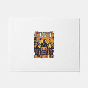 Ghosts Goblins Halloween Come Play October Haunted Doormat