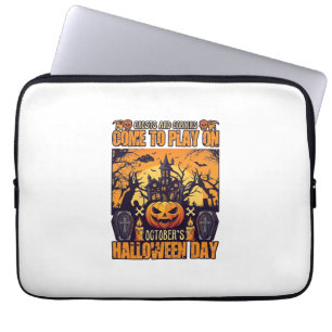 Ghosts Goblins Halloween Come Play October Haunted Laptop Sleeve