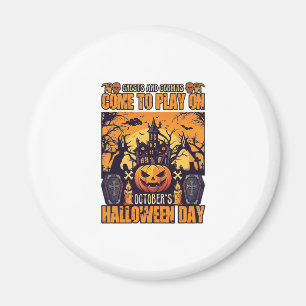 Ghosts Goblins Halloween Come Play October Haunted Magnet