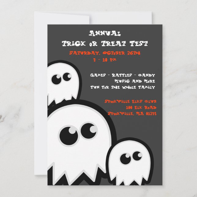 Ghosts Halloween Party Invitations (Front)