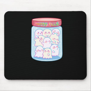 Ghosts Happy Pills Sticker Mouse Pad