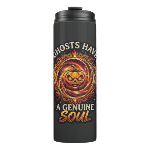 Ghosts Have Genuine Soul Haloween Pumpkin Fire Swi Thermal Tumbler