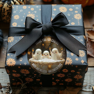 Ghosts in a Jacuzzi Spooky Fun Outdoor Halloween Classic Round Sticker