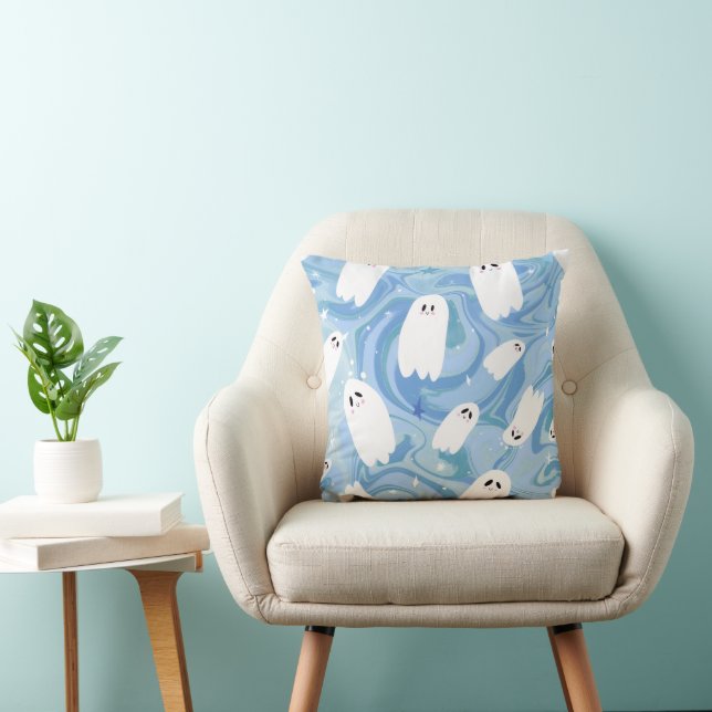 GHOSTS IN BLUE CUSHION (Chair)
