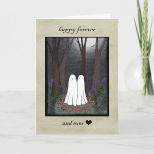 Ghosts in Magic Circle Enchanted Couple Love Card