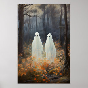 Ghosts In Woods Print, Gothic Cottagecore Poster