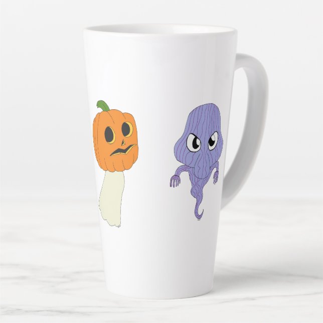Ghosts  latte mug (Right Angle)