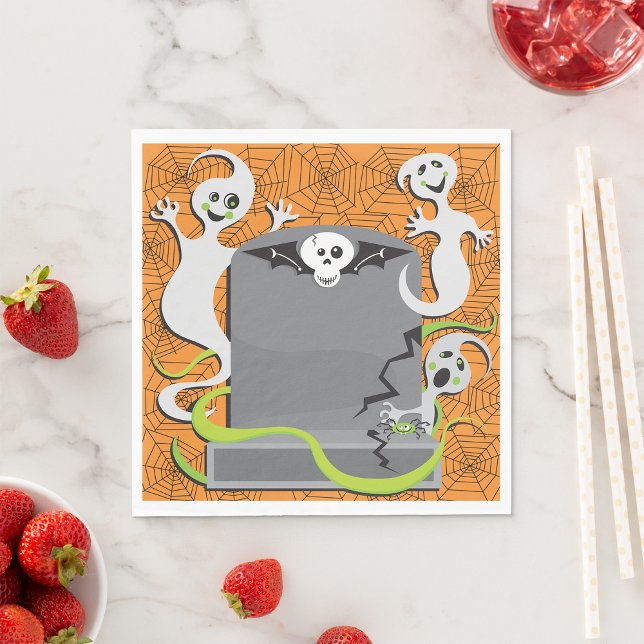 Ghosts On A Tombstone Paper Napkins (Creator Uploaded)