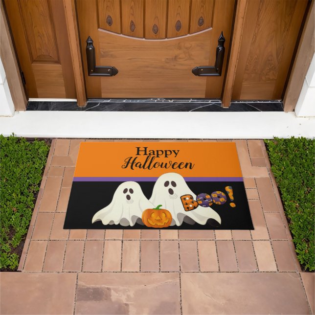 Ghosts on Halloween Spooky Home Doormat (Outdoor)