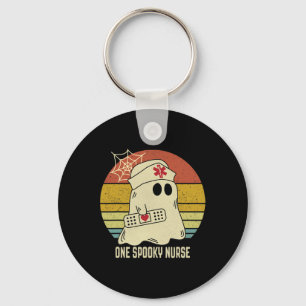 Ghosts One Spooky Nurse Halloween Nurse Fall Scrub Key Ring