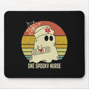 Ghosts One Spooky Nurse Halloween Nurse Fall Scrub Mouse Pad