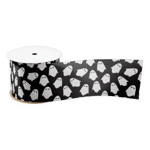 Ghosts pattern silhouette ribbon satin ribbon