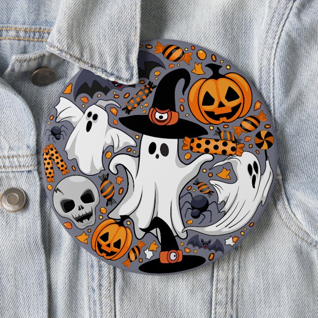 Ghosts Spooky and Creepy Cute Monsters 6 Cm Round Badge (In Situ)